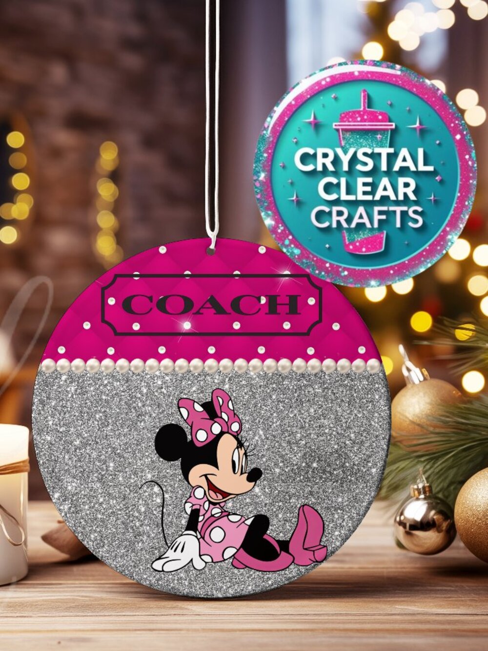 Coach Minnie Wood Ornament SALE 3 For $19